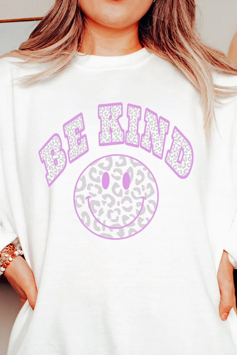 Be Kind Happy Face Heavy-weight Crew Sweatshirt