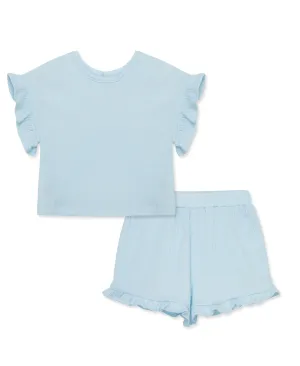 Blue 2-Piece Toddler Skort Set (2T-4T)