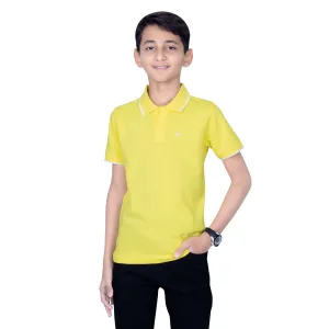 Boys Pop Yellow Comfort Cotton Polo T-Shirt