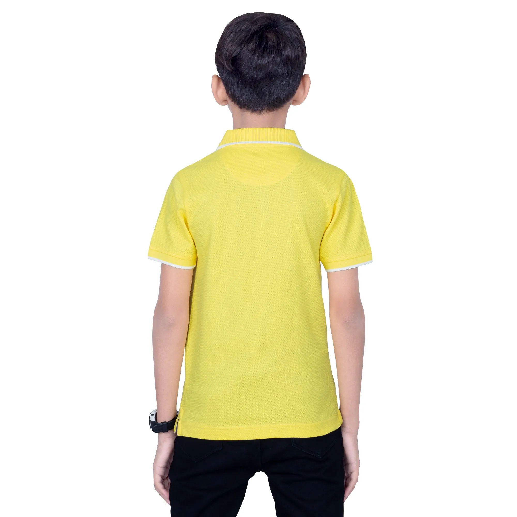 Boys Pop Yellow Comfort Cotton Polo T-Shirt