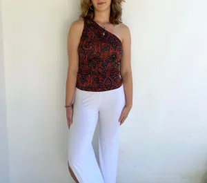 Bright Paisley One Shoulder Top