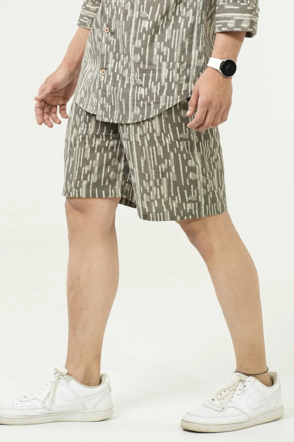 Brown Geometric Print Shorts, Only shorts Part of Coord Set | Style Matters