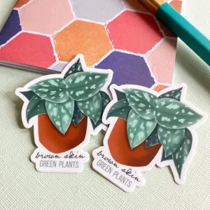 Brown Sin, Green Plants Vinyl Sticker