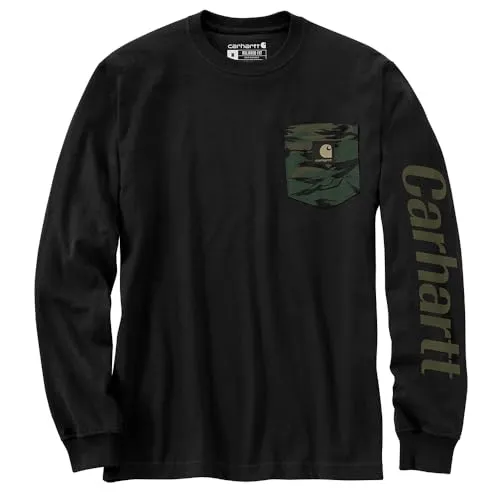 Carhartt 106497 Men's Relaxed Fit Heavyweight Long-Sleeve Pocket Camo Graphic T-Shirt