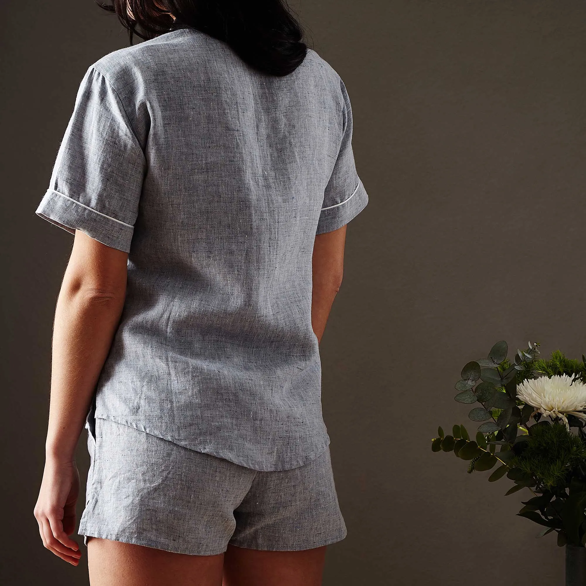 Casaal Pyjama Shorts [Dark grey blue/White]