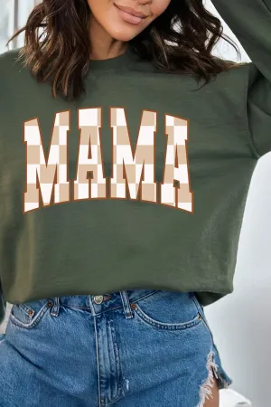 Checkerboard Mama Heavy-weight Crew Sweatshirt