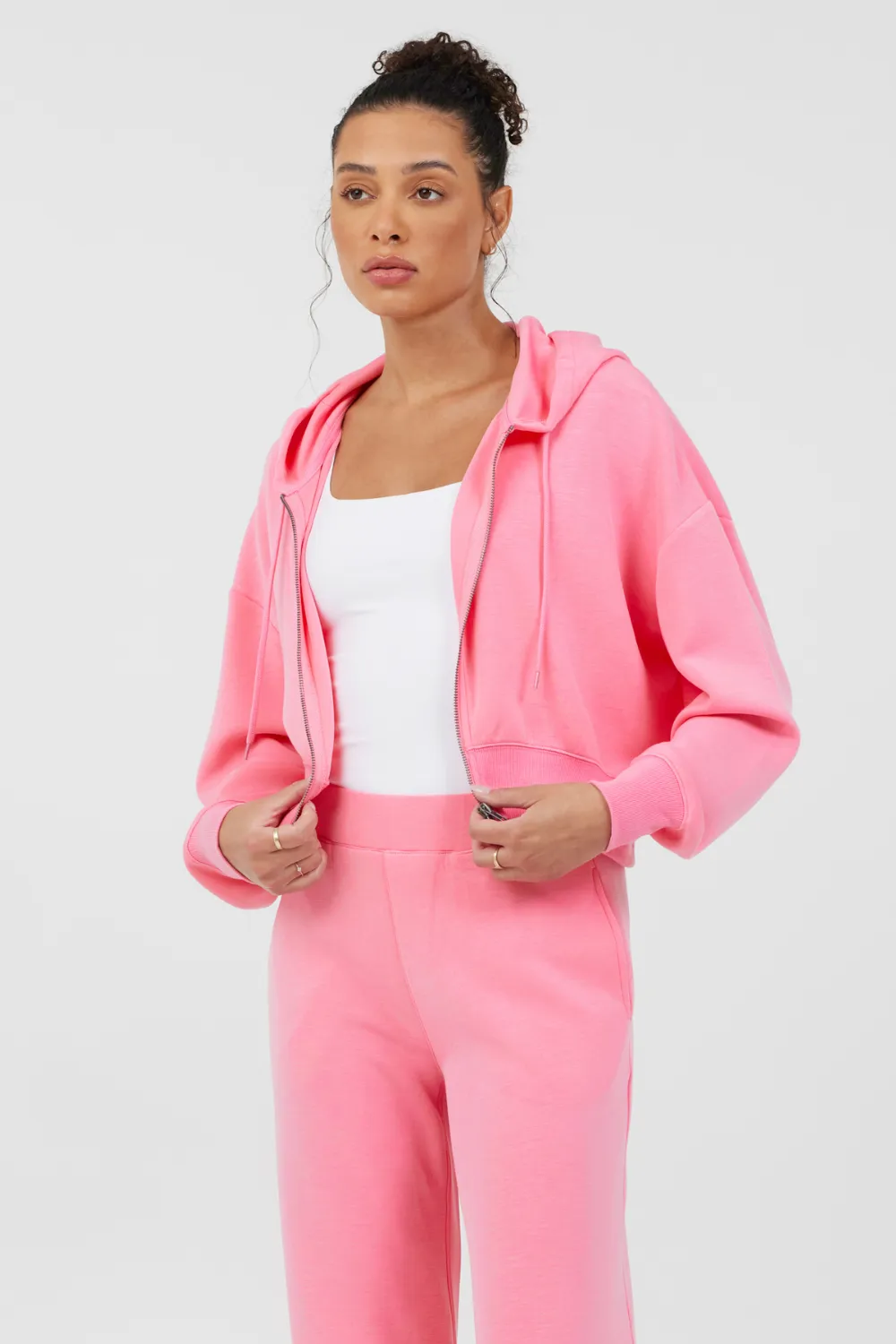 Coastal Coral Cloud Fleece Zip Up