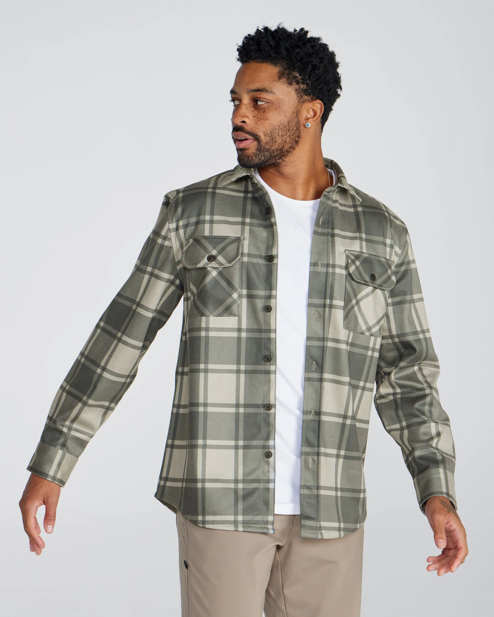 Coastal Overshirt - Ombre Plaid