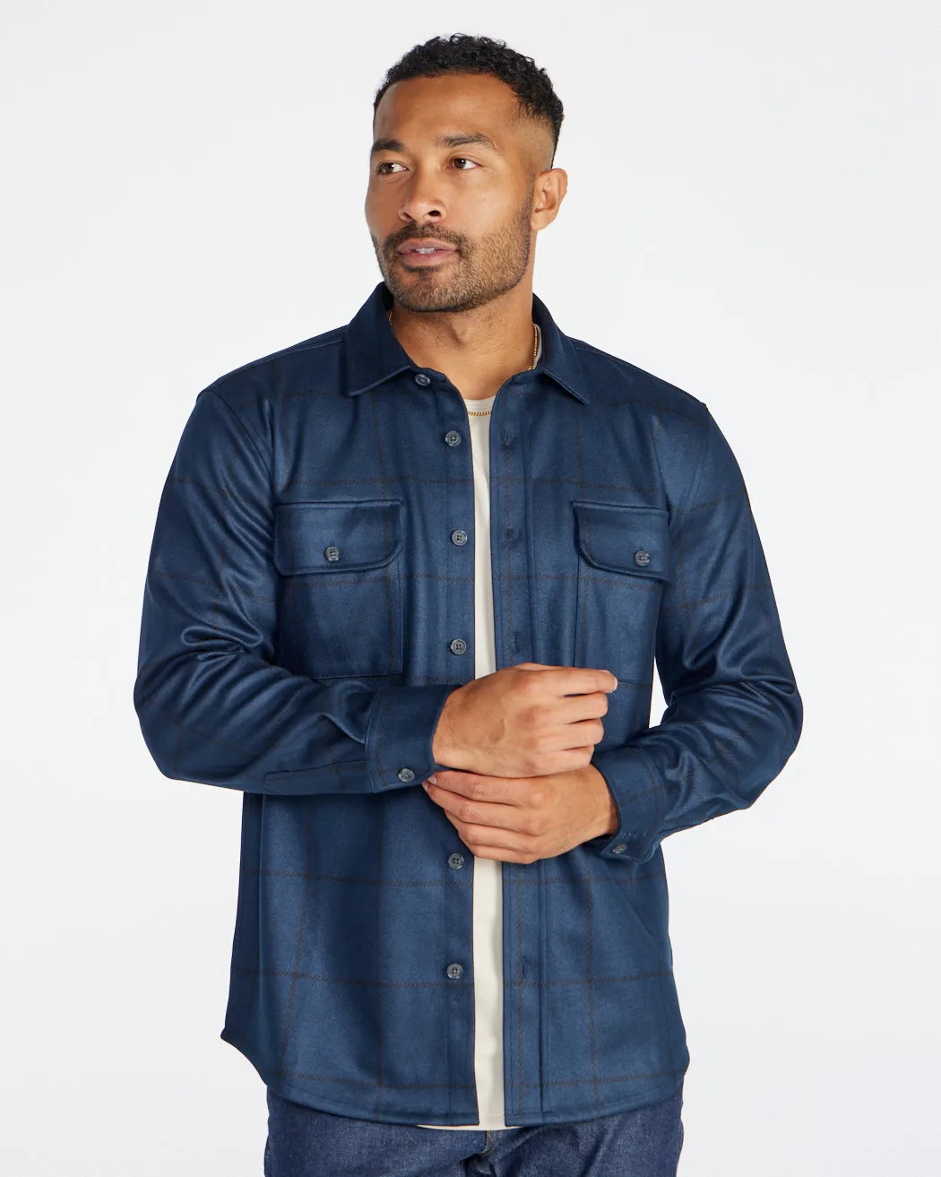 Coastal Overshirt - Ombre Plaid