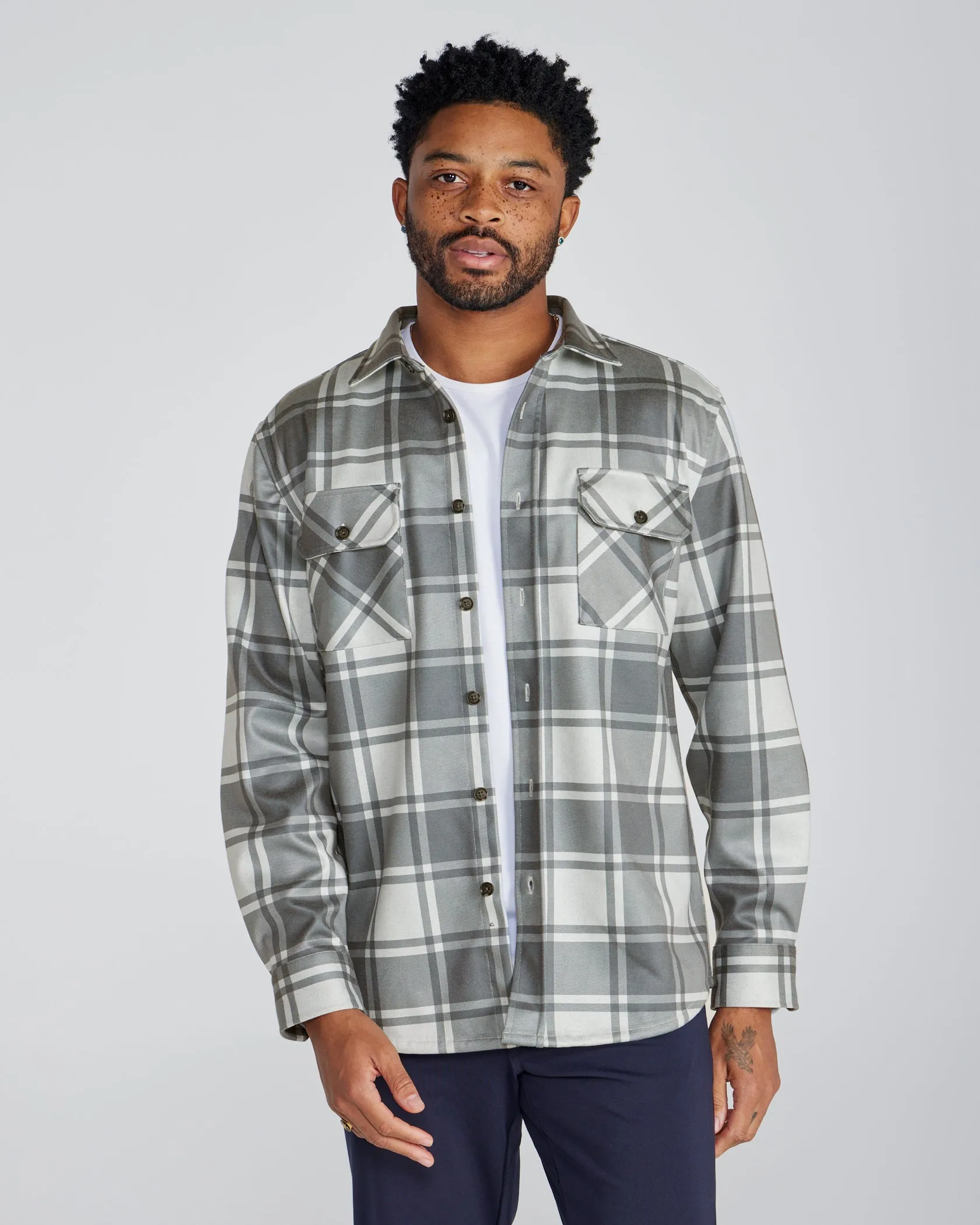 Coastal Overshirt - Ombre Plaid