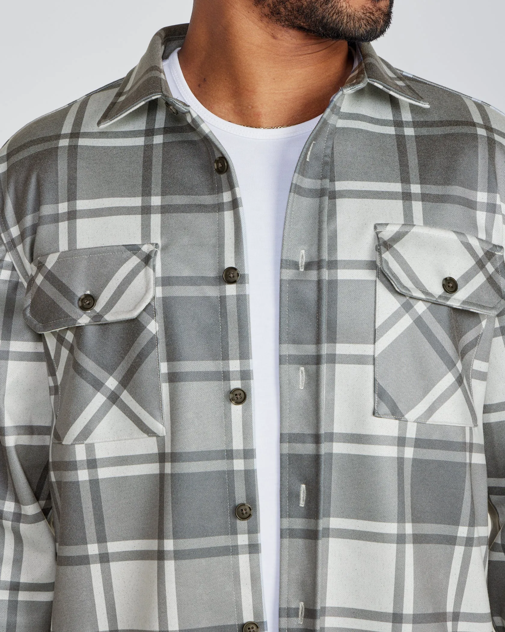 Coastal Overshirt - Ombre Plaid