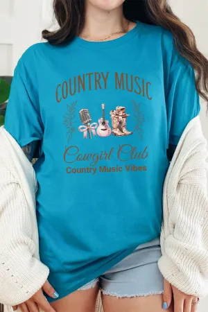 Country Music Cowgirl Club Short Sleeve Relaxed Fit T-Shirt