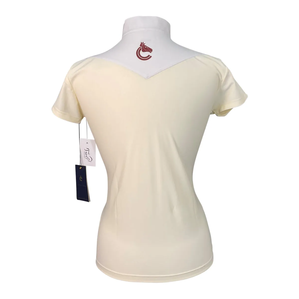 CRINIĒRE 'Margot' Short Sleeve Show Shirt in Devon Cream - Women's Medium