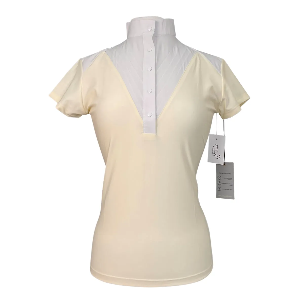 CRINIĒRE 'Margot' Short Sleeve Show Shirt in Devon Cream - Women's Medium