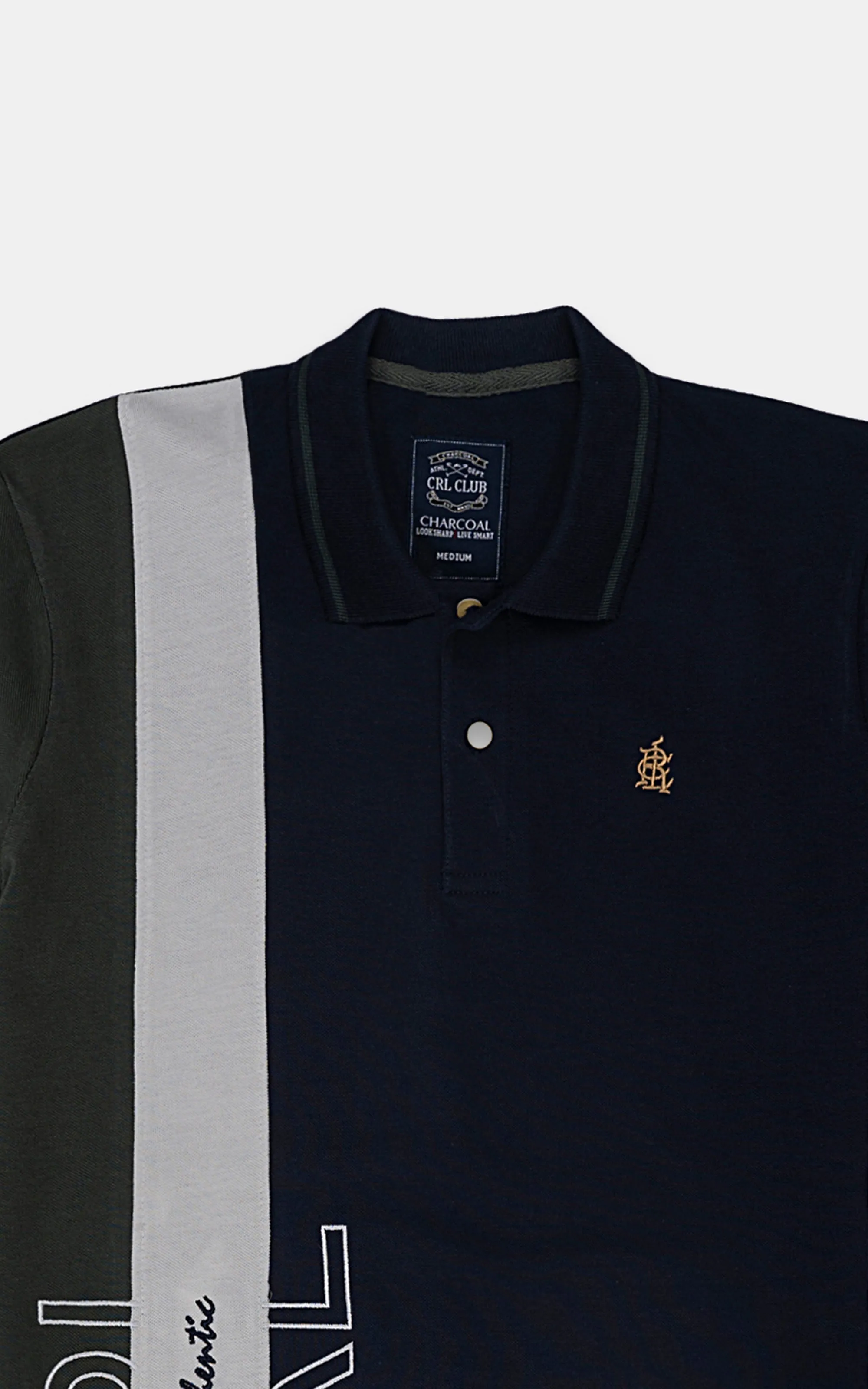 CUT AND SEW FASHION POLO NAVY