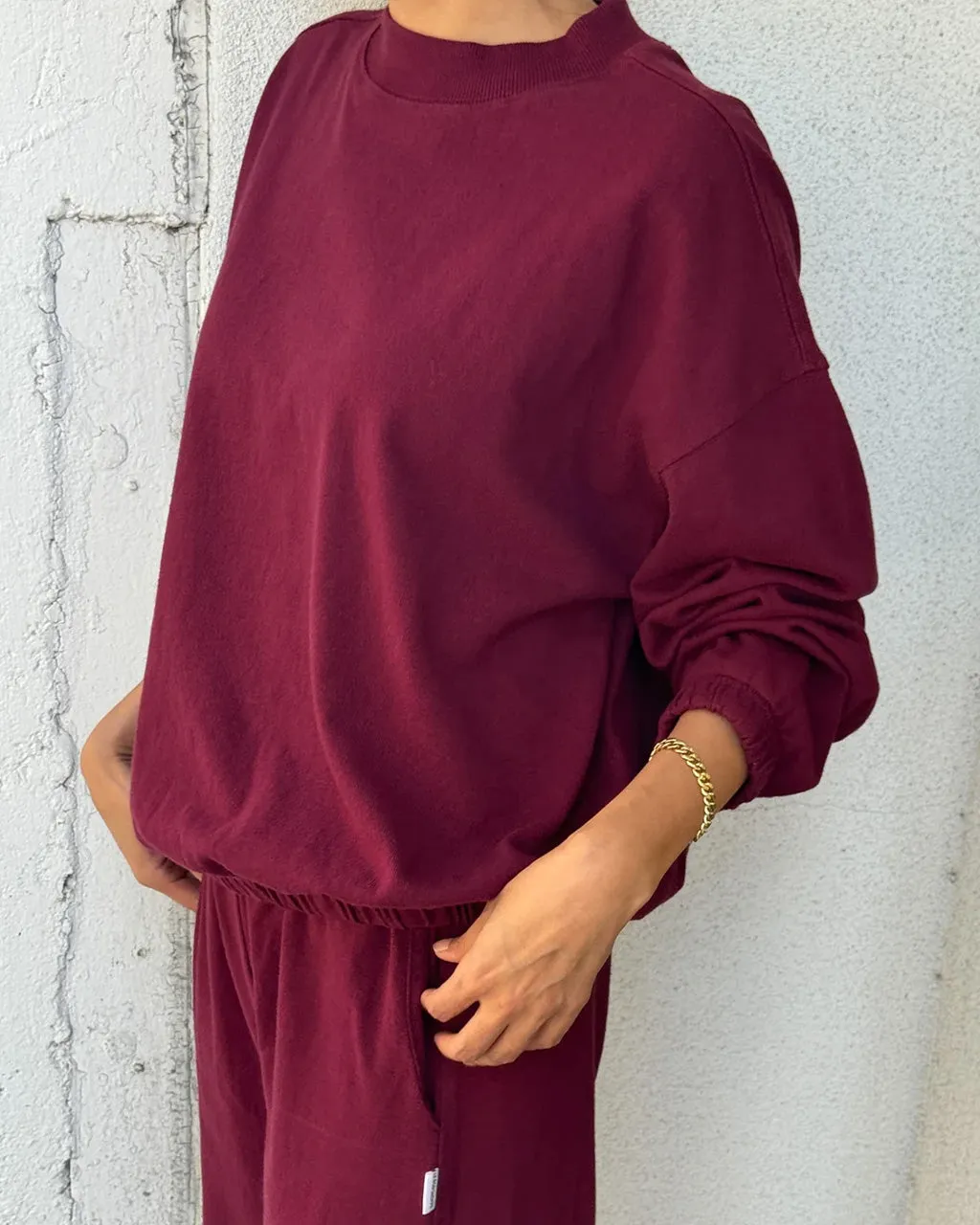 Daisy Long Sleeve Top - Cabernet