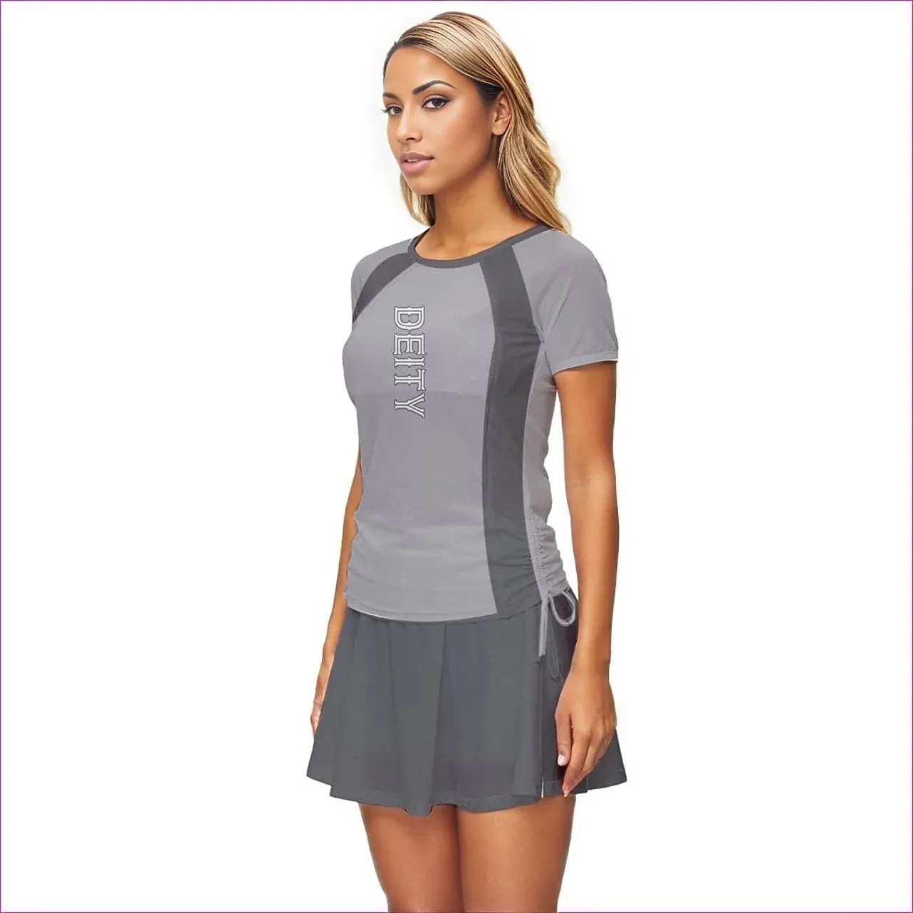 Deity Gray Color Block Womens Sports Wear Set