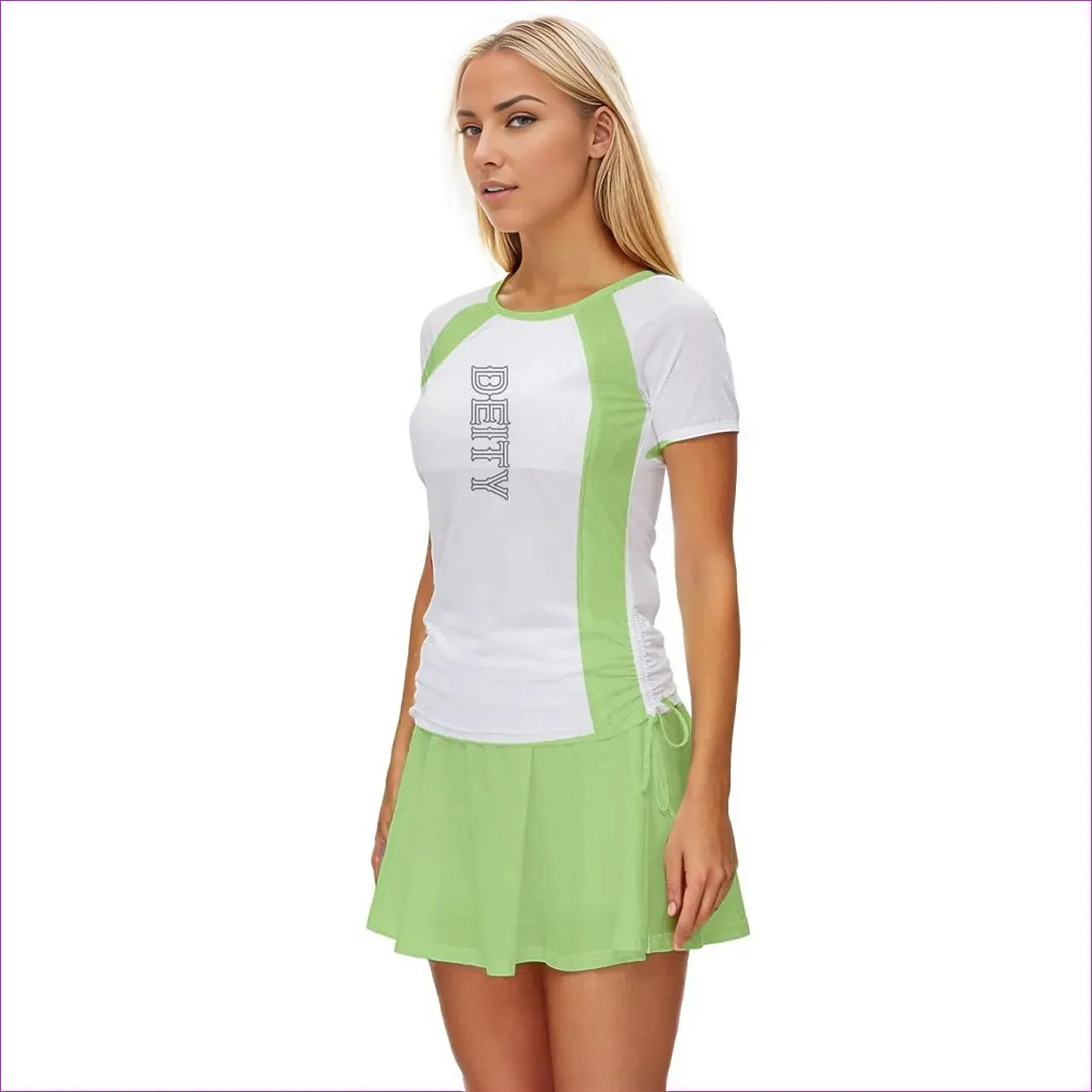 Deity Green Color Block Womens Sports Wear Set