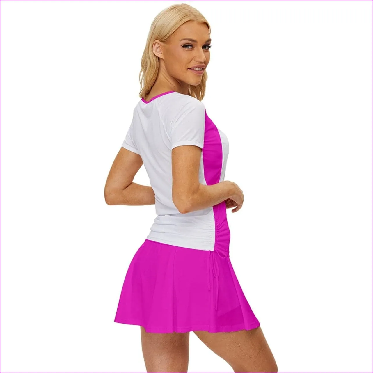 Deity Pink Color Block Womens Sports Wear Set