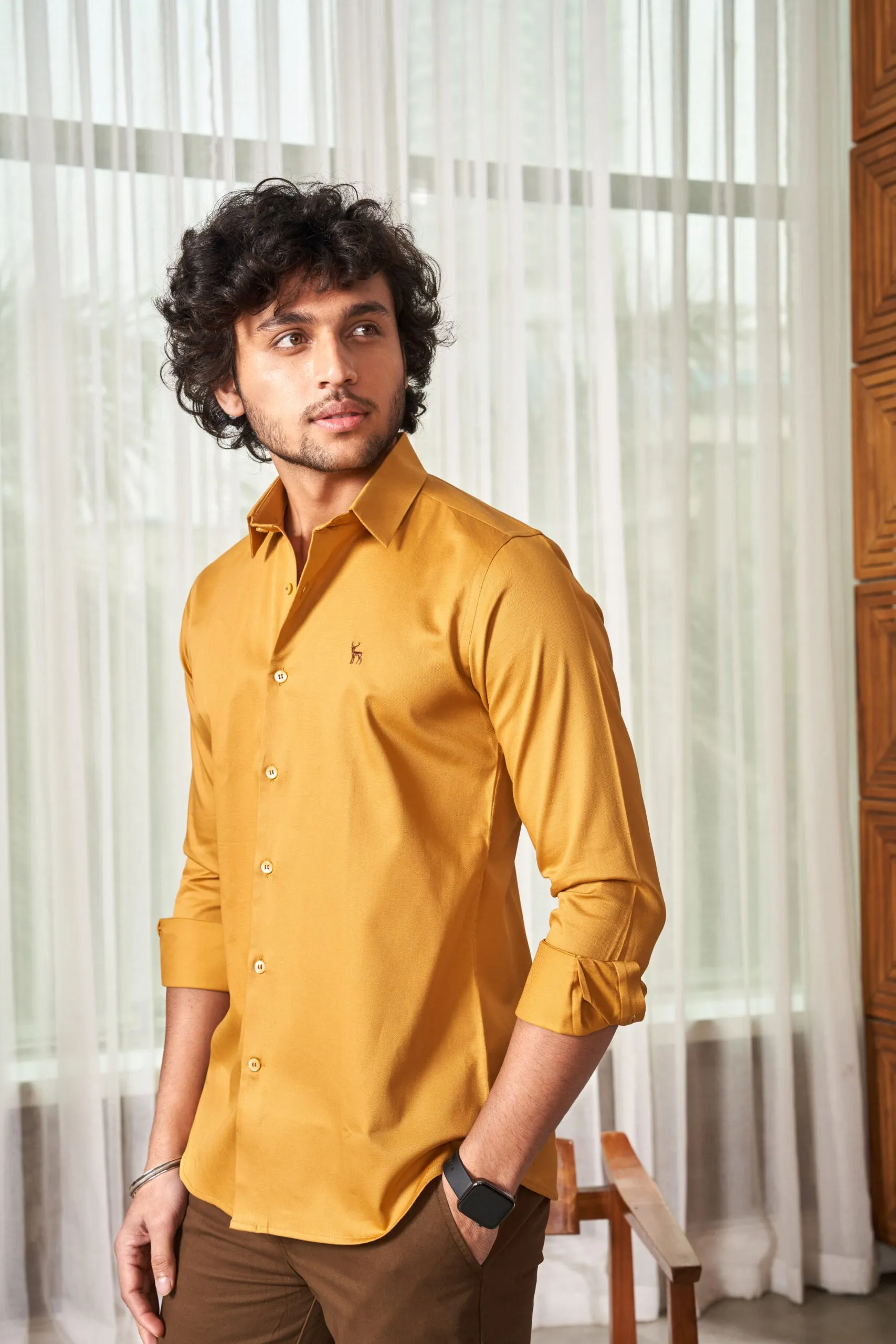 Dessert Yellow Cotton Knit Shirt