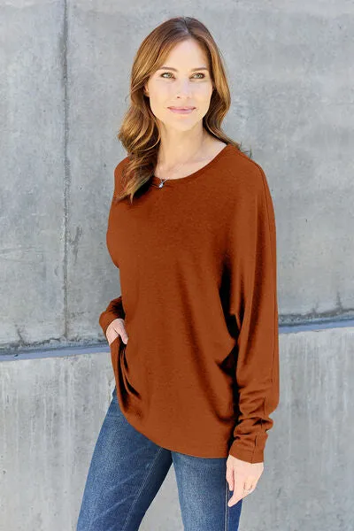 Double Take Full Size Round Neck Long Sleeve T-Shirt