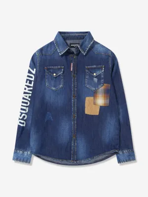 Dsquared2 Boys Logo Arm Denim Shirt