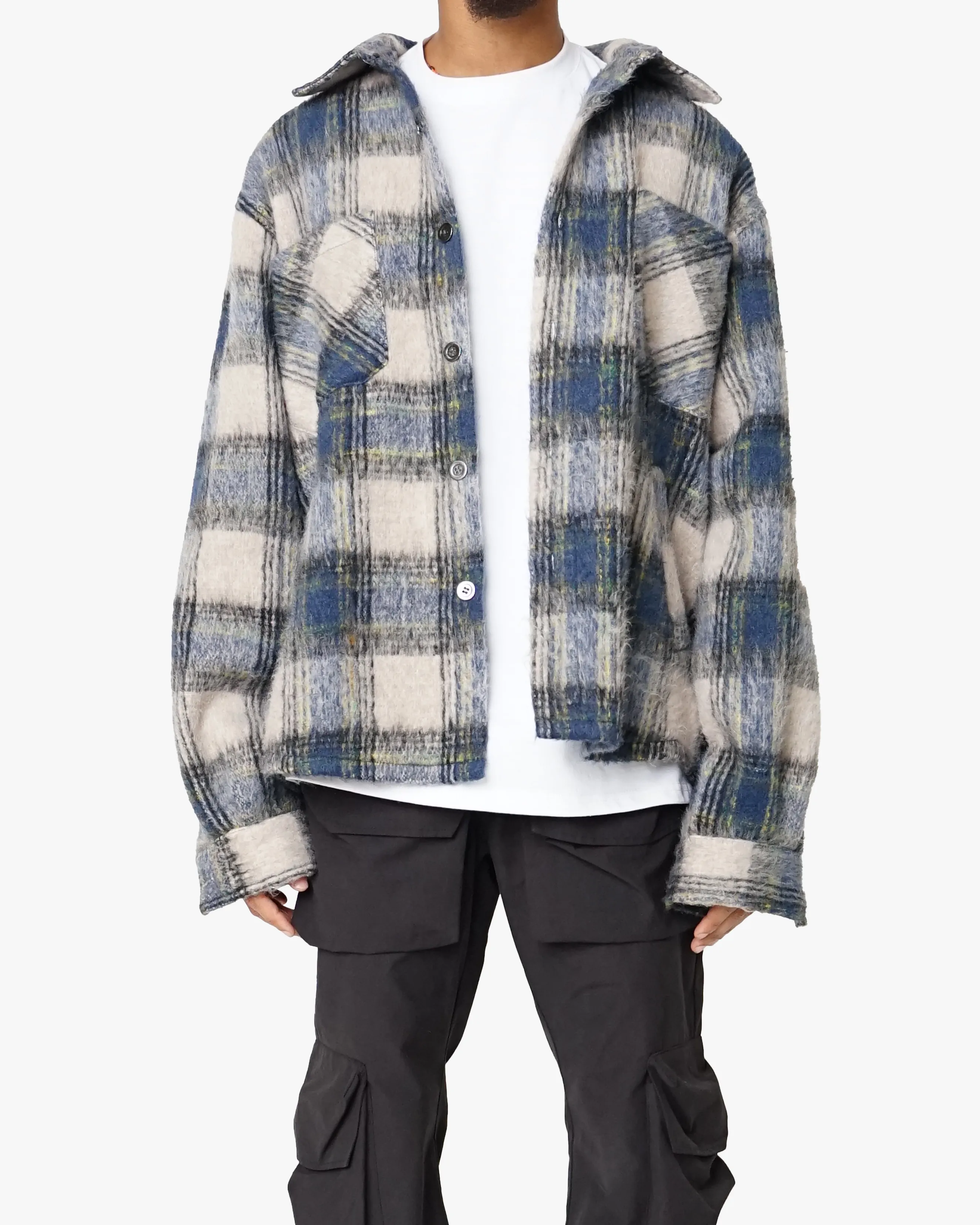 EPTM BIG N TALL SIDE SLIT FLANNEL-BLUE/GREY