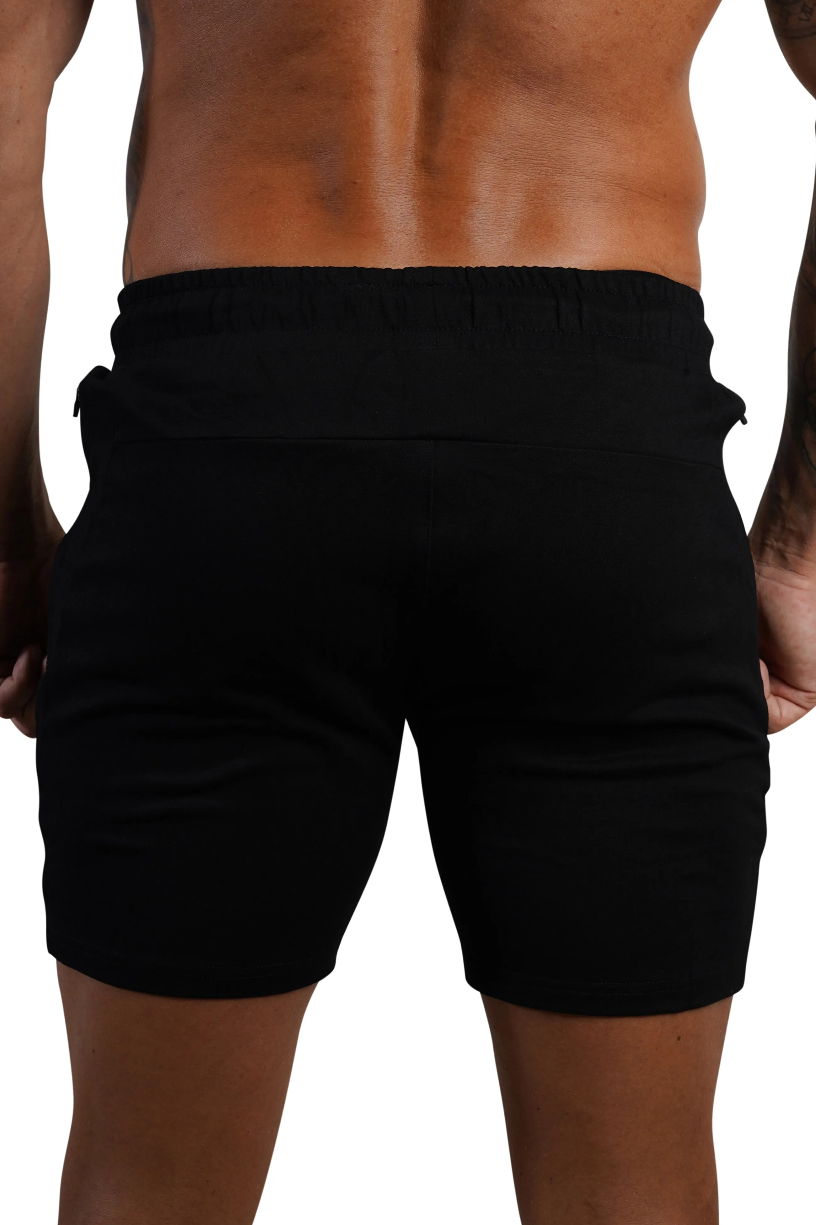 ESSENTIAL SHORTS 2.0 - BLACK (Black Logo)