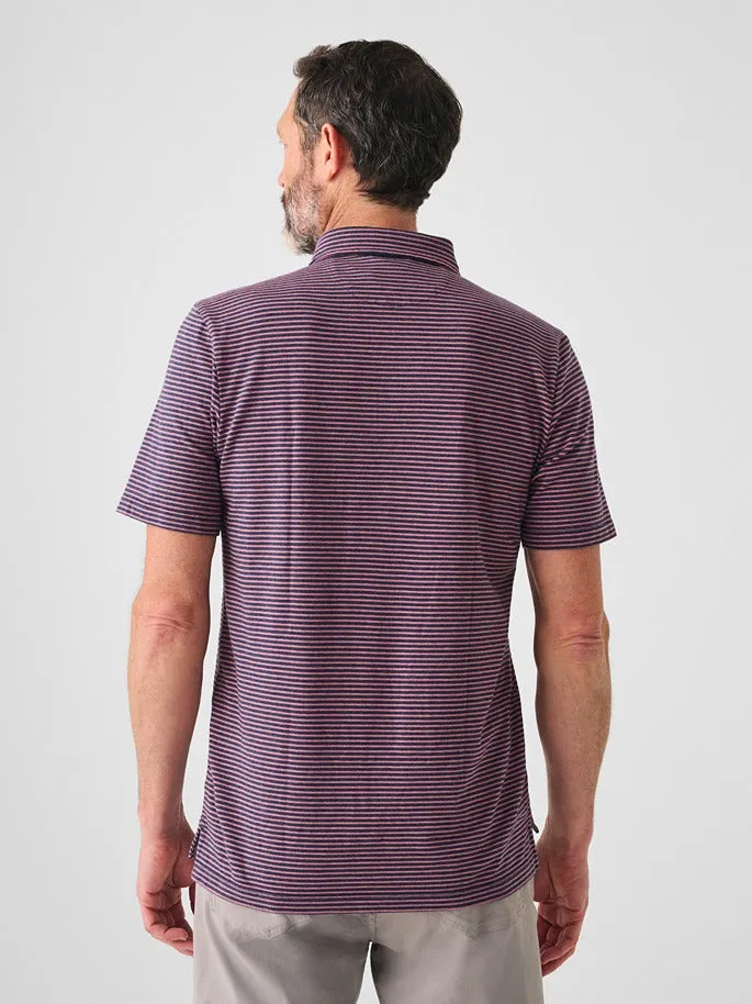 Faherty Movement™ Short-Sleeve Polo in Spring Storm Stripe