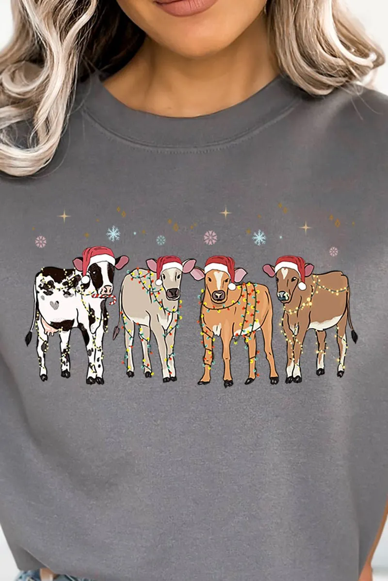 Farm Animals Country Christmas Heavy-weight Crew Sweatshirt