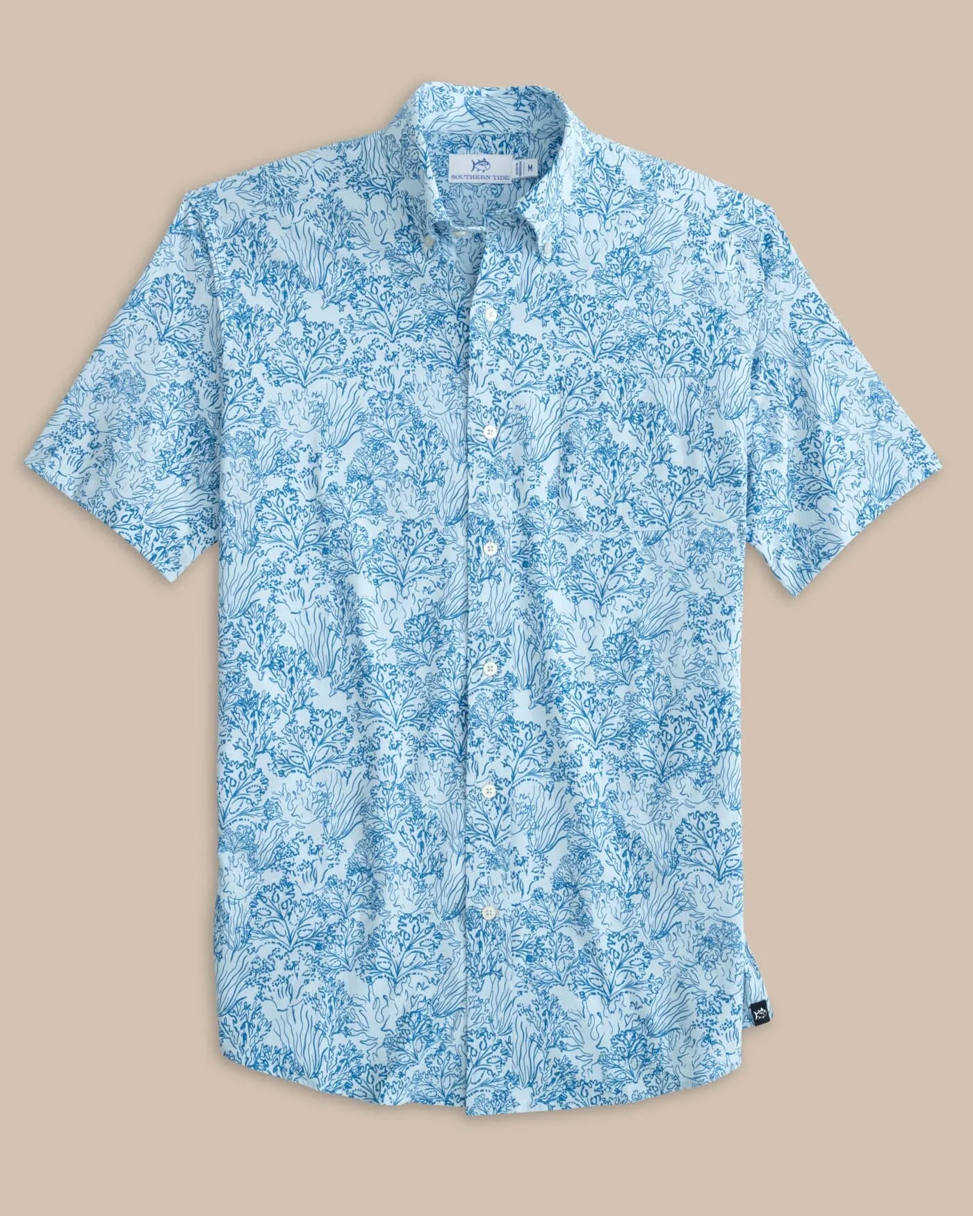 Floral Coral Intercoastal Short Sleeve Sport Shirt