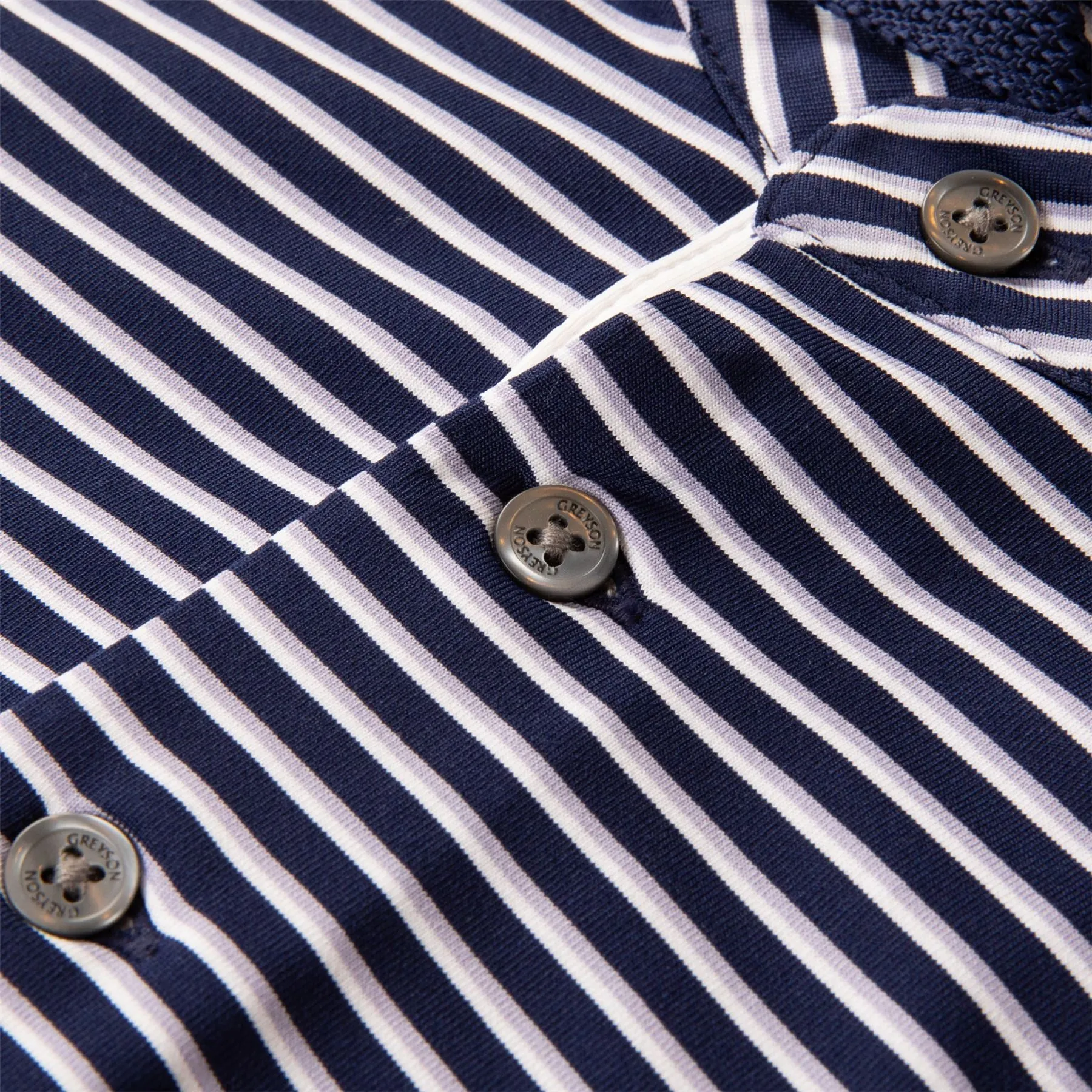 Hancock Stripe Polo Maltese/Dewberry/Arctic - AW24