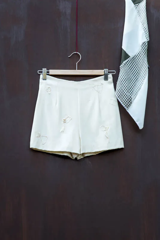 Hand-Crafted  Ivory Short Pants