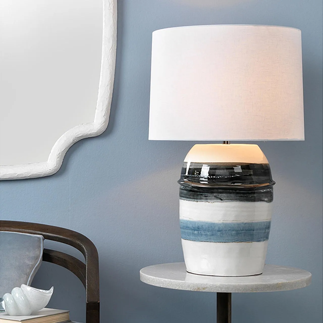 Horizon Striped Table Lamp - Blue