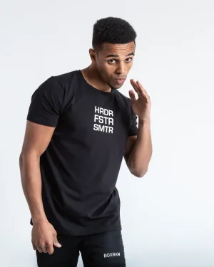 HRDR FSTR SMTR T-SHIRT - BLACK