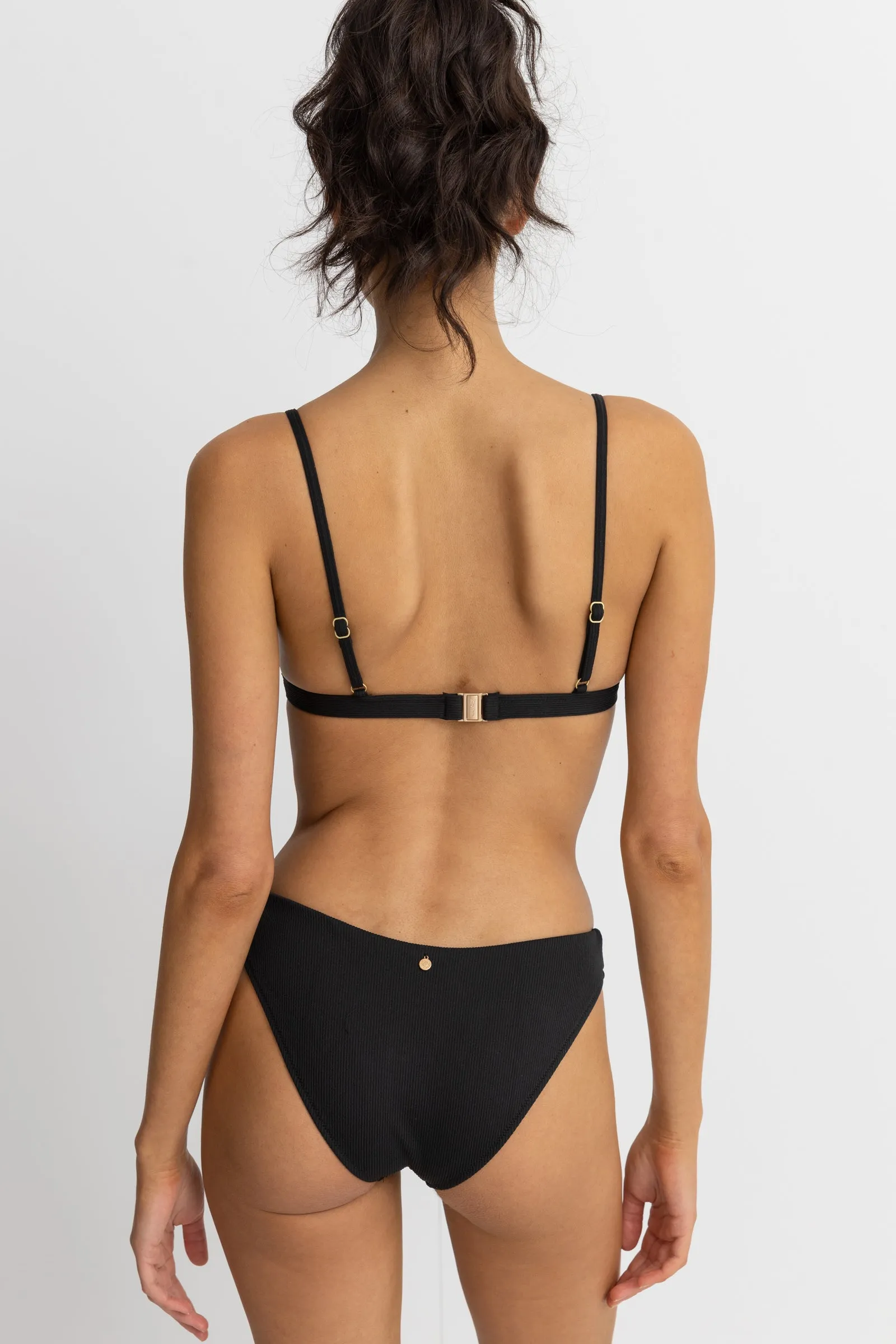 Isla Rib Eco Bralette Top Black