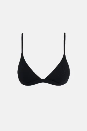 Isla Rib Eco Bralette Top Black