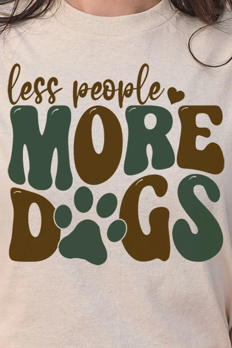 Less People More Dogs Short Sleeve Relaxed Fit T-Shirt