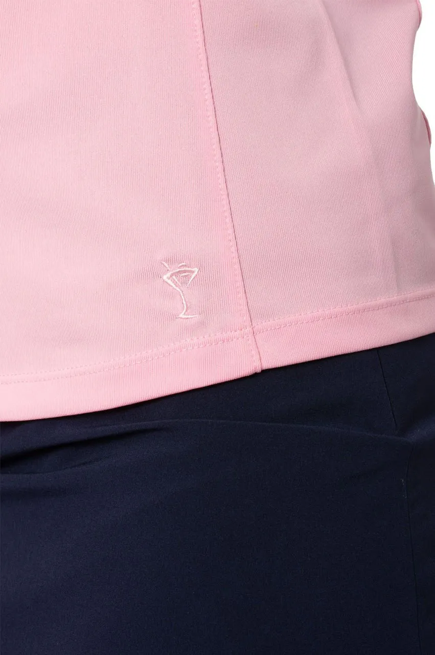 Light Pink Sleeveless Zip Polo