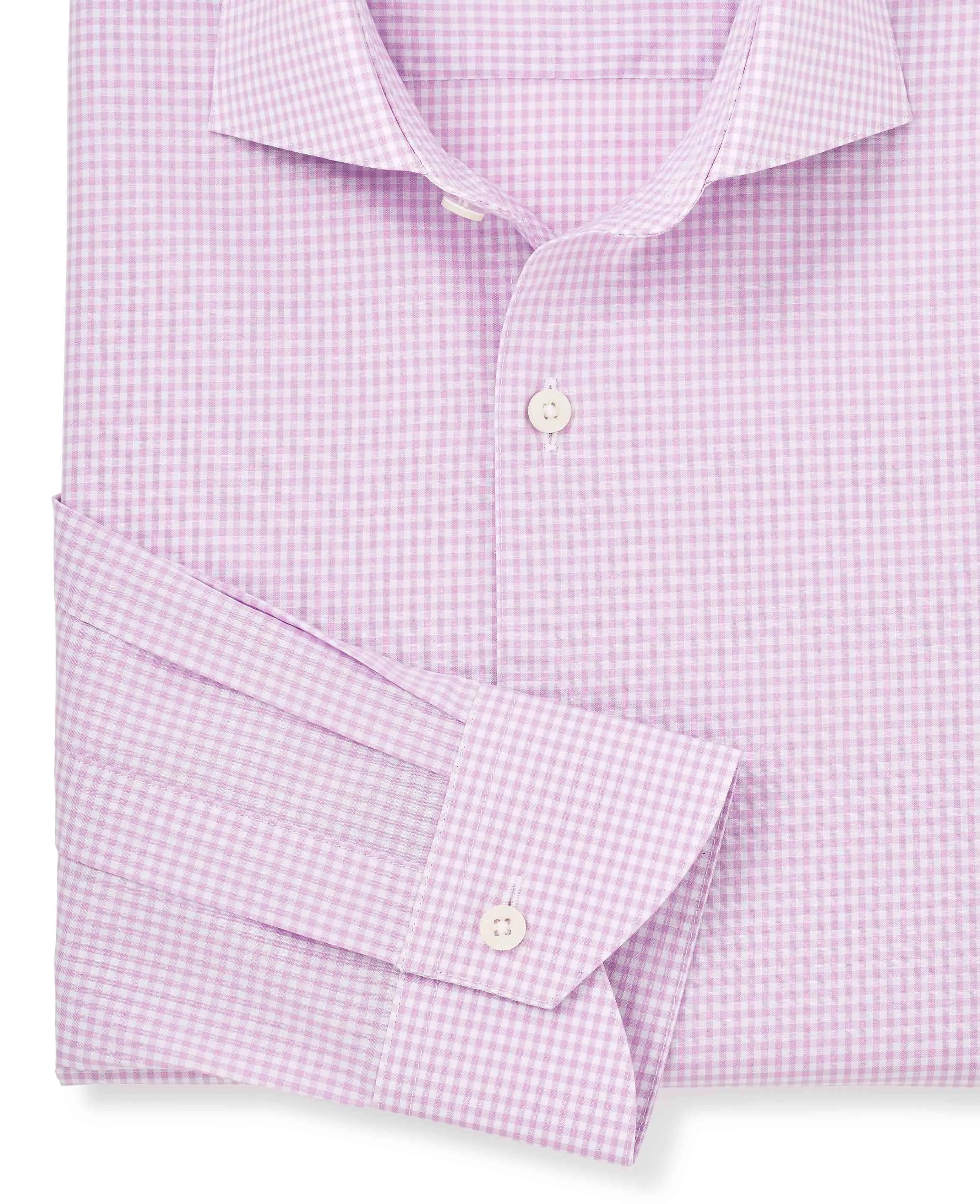 Lilac Slim Fit Gingham Formal Shirt - Single Cuff