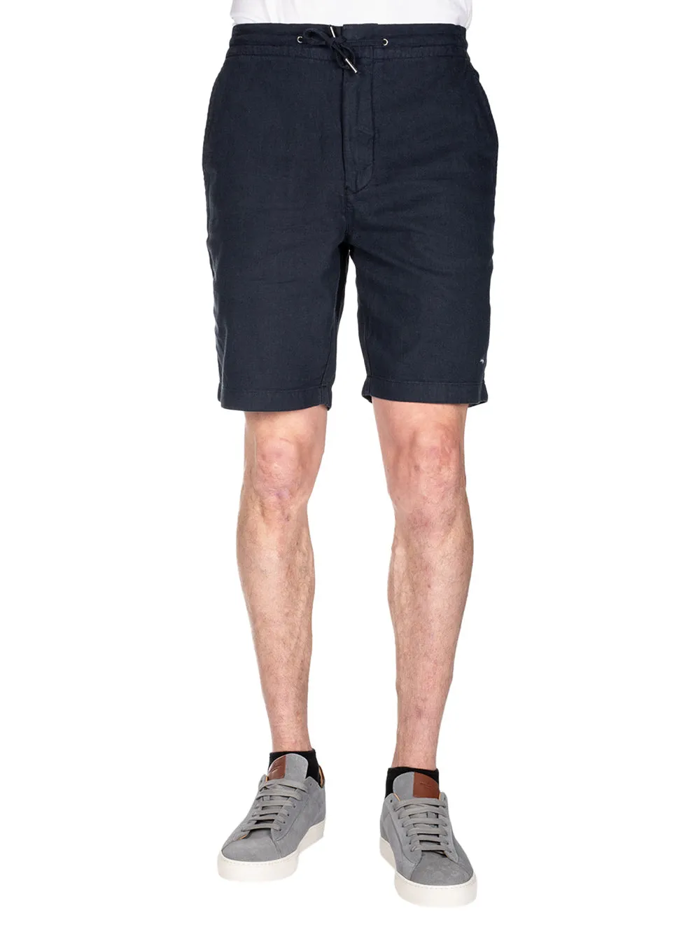 Linen Cotton Mix Short Navy