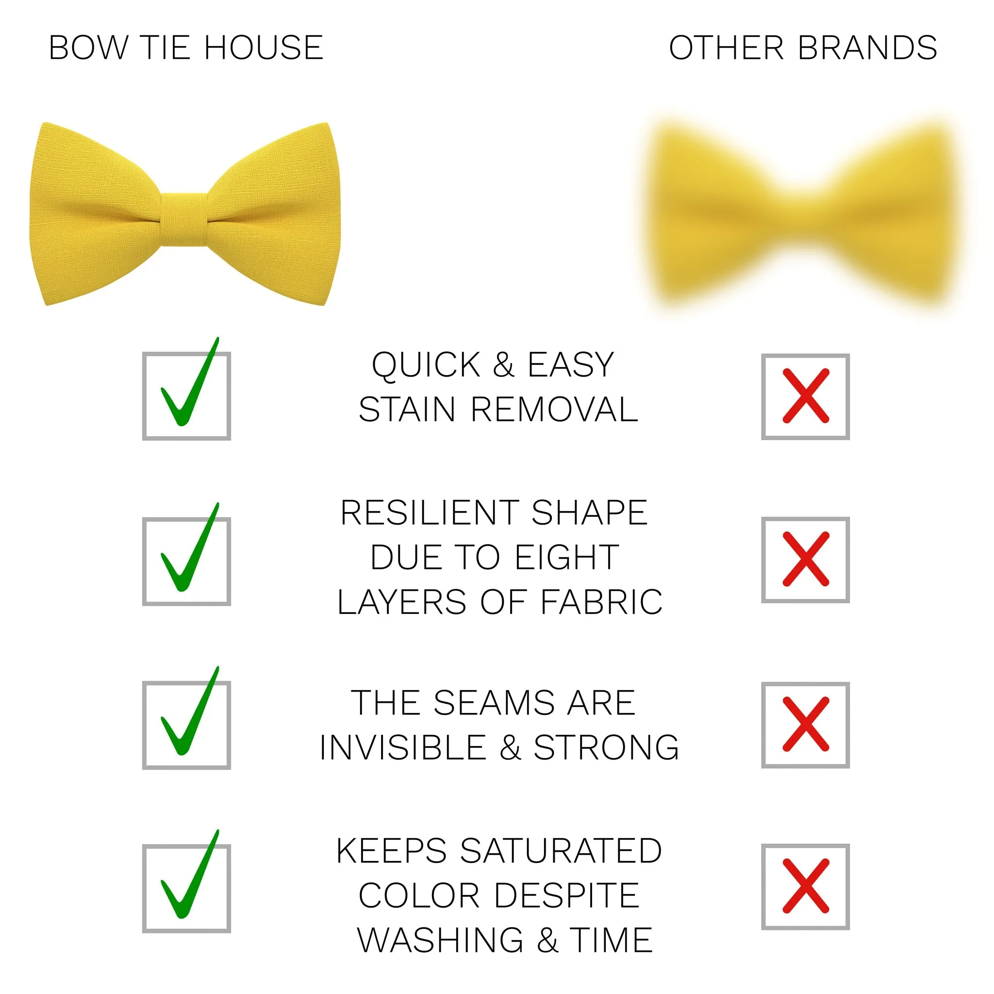 Linen Yellow Bow Tie