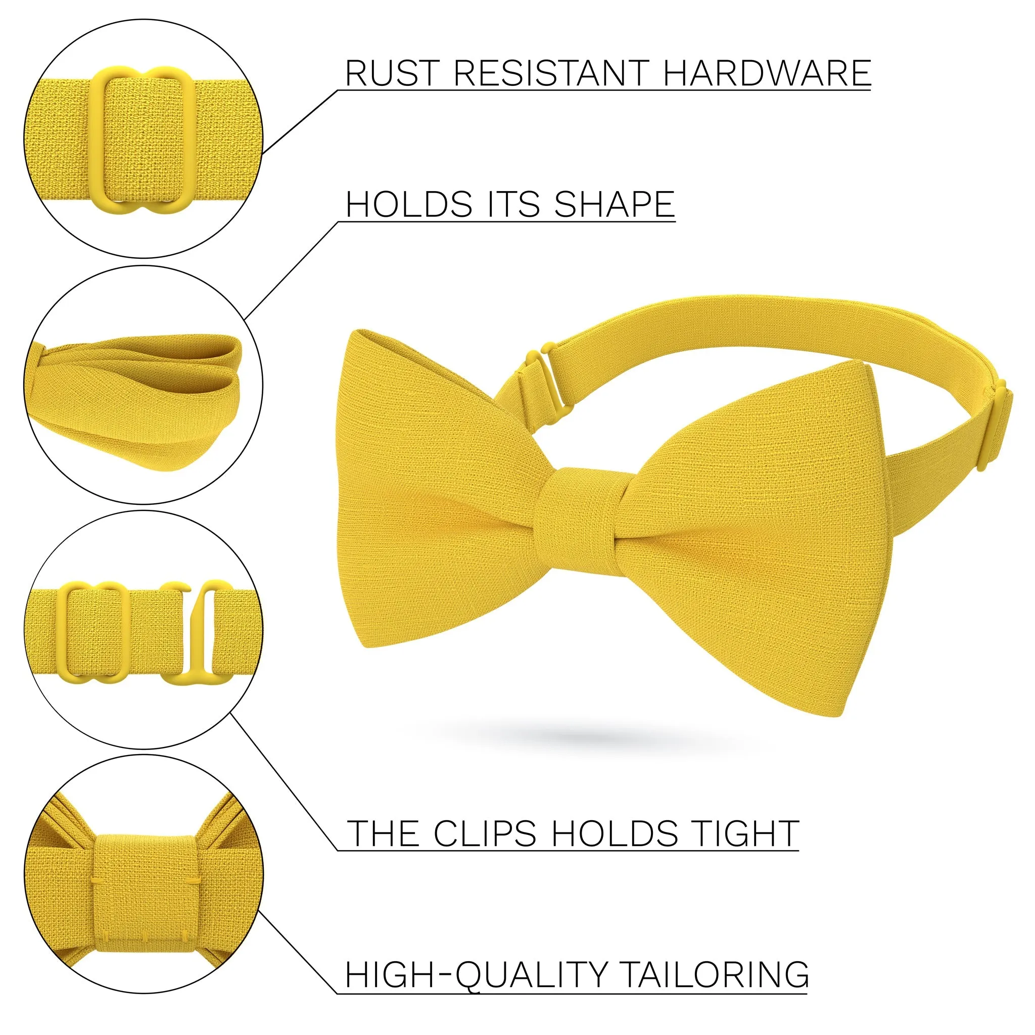 Linen Yellow Bow Tie