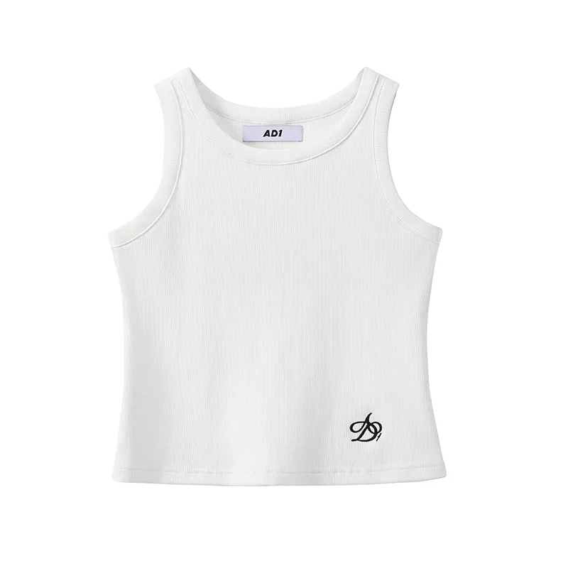 Logo Embroidery Slim Fit T-Shirts & Tank Tops