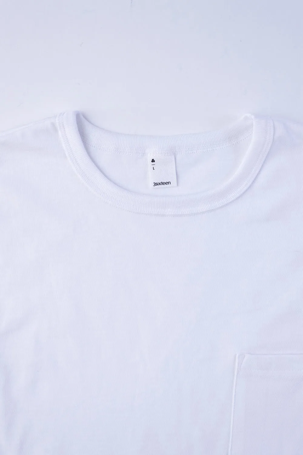 Long Sleeve Pocket T-Shirt - White