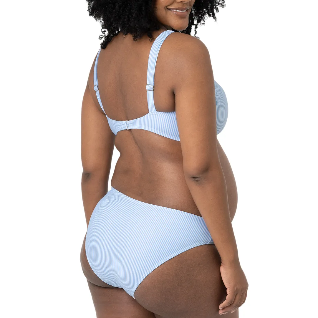 Low Rise Maternity & Postpartum Bikini Bottom | Coastal Stripe