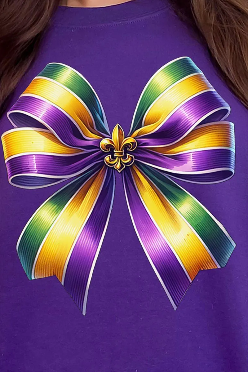 Mardi Gras Ribbon Heavy-weight Crew Sweatshirt