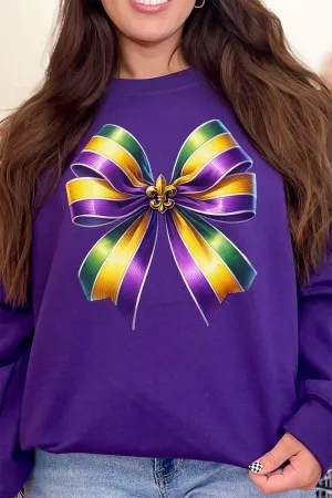 Mardi Gras Ribbon Heavy-weight Crew Sweatshirt