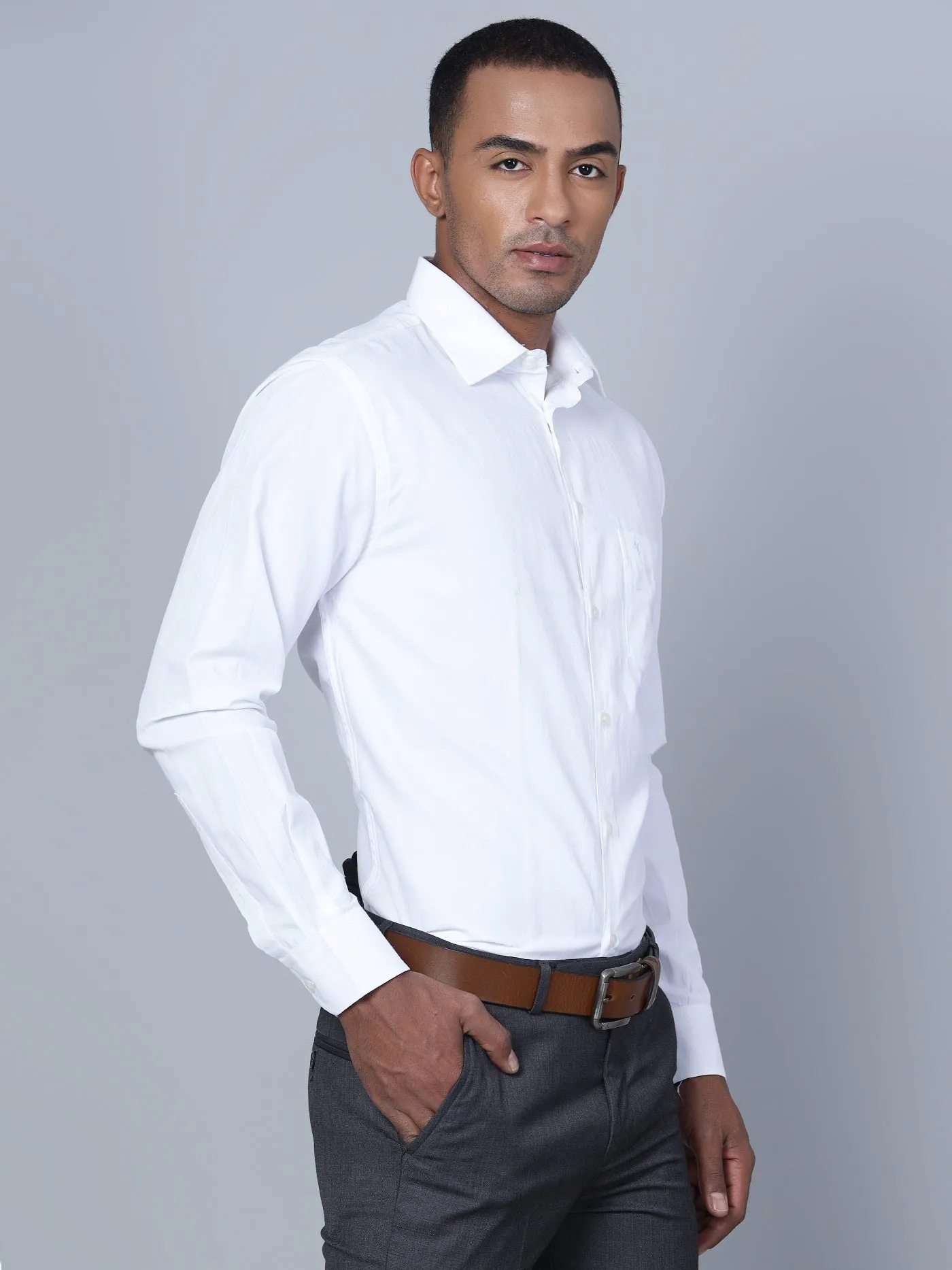 Men White Formal Shirt