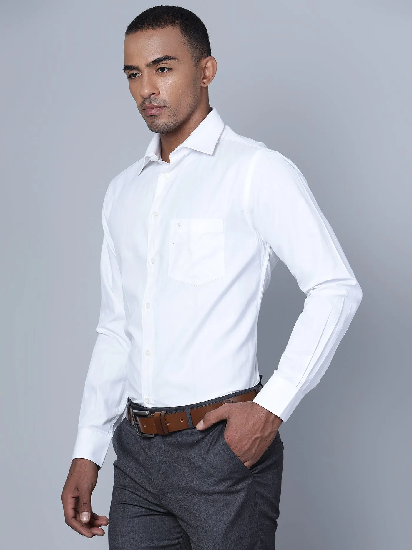 Men White Formal Shirt